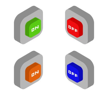 Düğme kuruldu. Vektör illüstrasyonu.