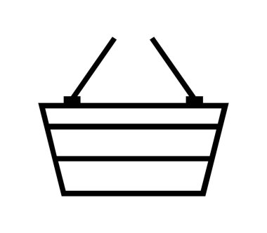 Beyaz arkaplanda vektör ile resimlenmiş alışveriş sepeti simgesi