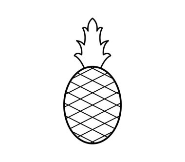 Beyaz arkaplanda ananas simgesi