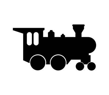 Beyaz arkaplanda vektör olarak çizilmiş tren simgesi