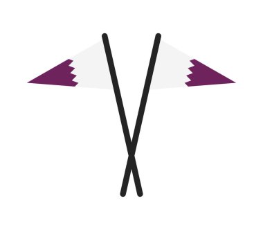 Beyaz arkaplanda Katar bayrakları