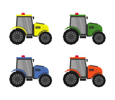 Beyaz arkaplanda traktör çizimi