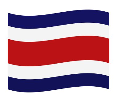 Beyaz arkaplanda costa rica bayrağı