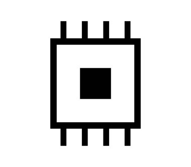 Beyaz arkaplandaki mikroçip simgesi