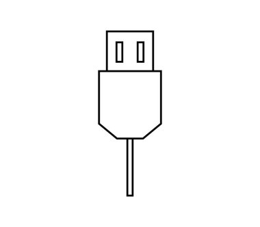 Beyaz arkaplanda usb soket simgesi
