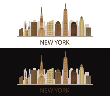 New York skyline beyaz arka plan üzerinde