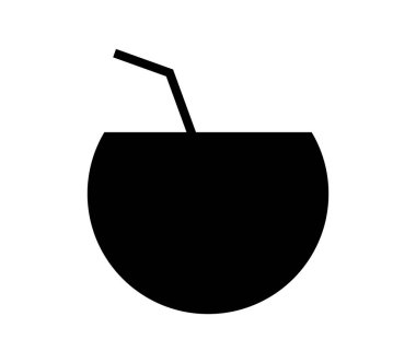 Beyaz arkaplanda hindistan cevizi içeceği simgesi