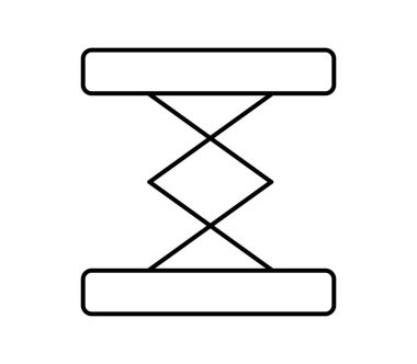 Beyaz arkaplanda araba kaldırma simgesi