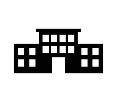 okul simgesi beyaz arkaplanda vektör ile gösterilmiştir