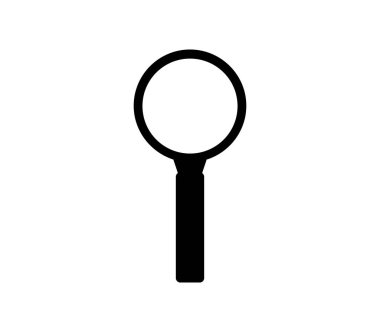 Beyaz arkaplanda büyüteç düz simge, vektör illüstrasyonu