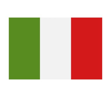 Beyaz arkaplanda İtalya bayrağı