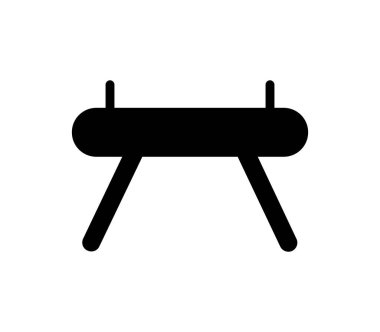 Beyaz arkaplanda kulplu at simgesi