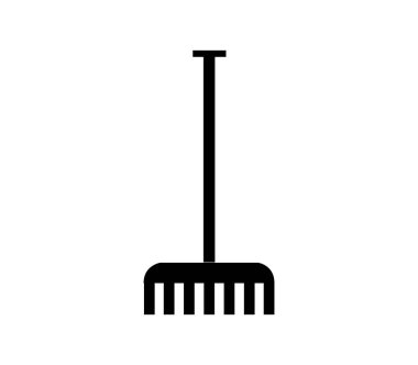 Beyaz arkaplanda vektör ile çizilmiş tırmık simgesi