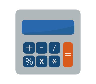 Beyaz arkaplanda hesap makinesi simgesi