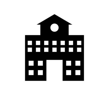 Beyaz arkaplanda okul simgesi