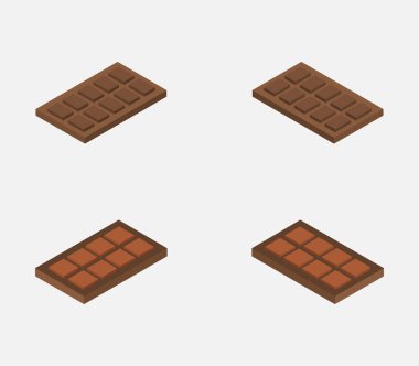 Beyaz arkaplanda çikolata simgesi