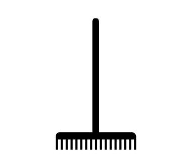 Beyaz arkaplanda vektör ile çizilmiş tırmık simgesi