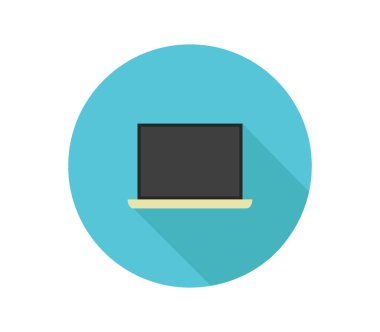 Beyaz arka plan üzerinde dizüstü bilgisayar simgesi