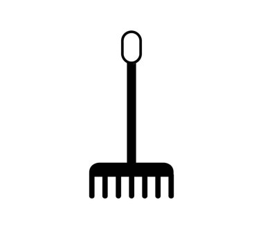 Beyaz arkaplanda vektör ile çizilmiş tırmık simgesi