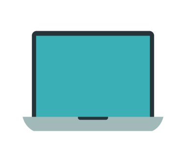 Beyaz arka plan üzerinde dizüstü bilgisayar simgesi