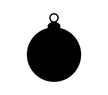 Beyaz arkaplanda vektör olarak gösterilen noel topu simgesi