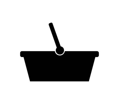 Beyaz arkaplanda vektör ile resimlenmiş alışveriş sepeti simgesi