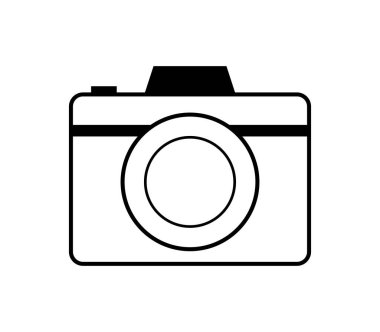 Beyaz arkaplanda kamera simgesi