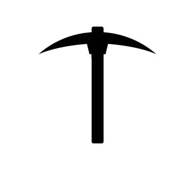 Beyaz arkaplanda vektör olarak gösterilen kazma simgesi