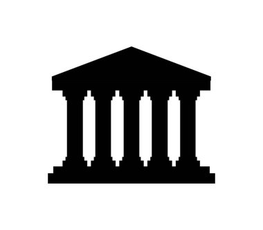 Beyaz arkaplanda banka simgesi