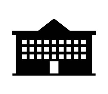 okul simgesi beyaz arkaplanda vektör ile gösterilmiştir