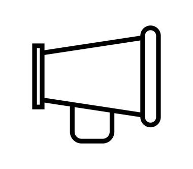 Beyaz arkaplanda megafon simgesi