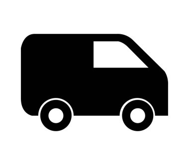 Beyaz arkaplanda vektör olarak gösterilen van simgesi