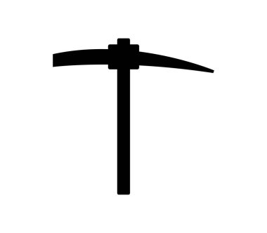 Beyaz arkaplanda vektör olarak gösterilen kazma simgesi