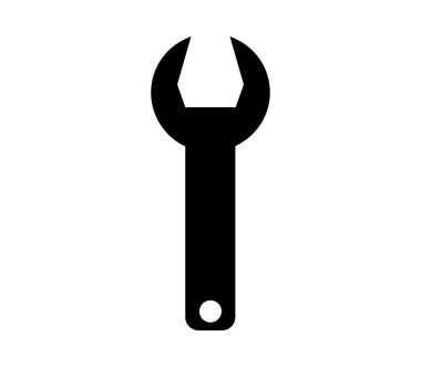 İngiliz anahtarı simgesi beyaz arkaplanda vektör ile gösterilmiştir