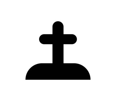 Beyaz arkaplanda mezarlık simgesi