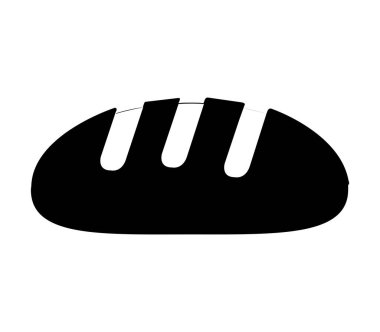 Beyaz arkaplanda ekmek simgesi, vektör illüstrasyonu