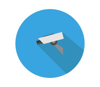 Beyaz arkaplanda video güvenlik kamerası simgesi