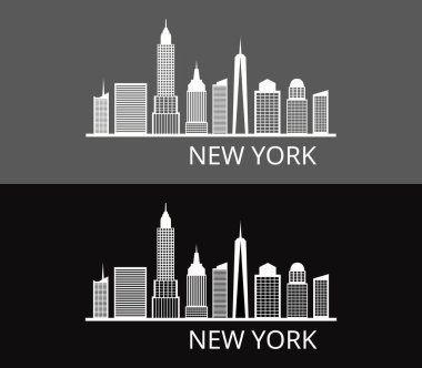 New York skyline beyaz arka plan üzerinde