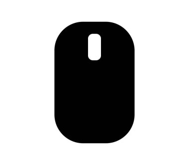 Beyaz arkaplanda bilgisayar faresi düz simgesi, vektör illüstrasyonu 