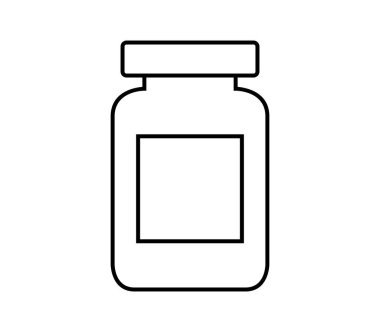 Beyaz arkaplanda kavanoz simgesi