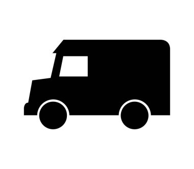 Beyaz arkaplanda vektör olarak gösterilen van simgesi