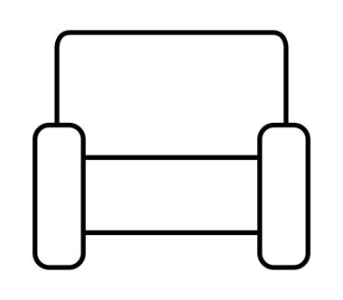 Beyaz arka plan üzerinde sandalye simgesi