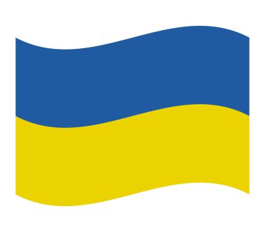 Beyaz arkaplanda Ukrayna bayrağı