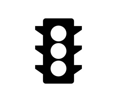 Beyaz arkaplanda trafik ışığı simgesi