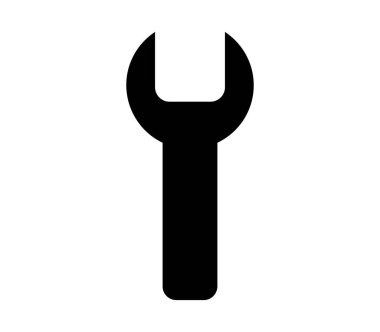 İngiliz anahtarı simgesi beyaz arkaplanda vektör ile gösterilmiştir