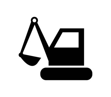 Kazı simgesi beyaz arkaplanda vektör ile gösterilmiştir