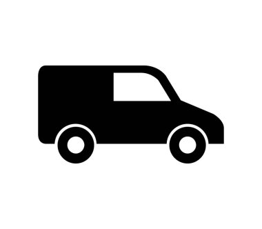 Beyaz arkaplanda vektör olarak gösterilen van simgesi