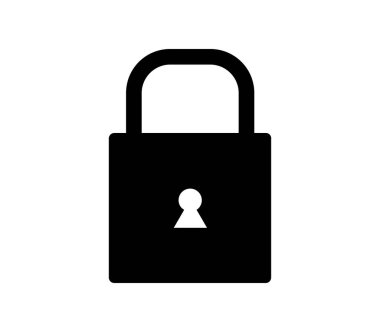 Asma kilit düz simgesi, vektör illüstrasyonu