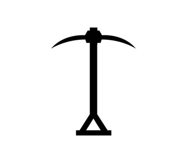 Beyaz arkaplanda vektör olarak gösterilen kazma simgesi