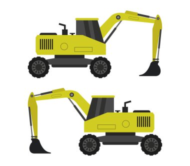 Beyaz arkaplanda kazıcı illüstrasyonu